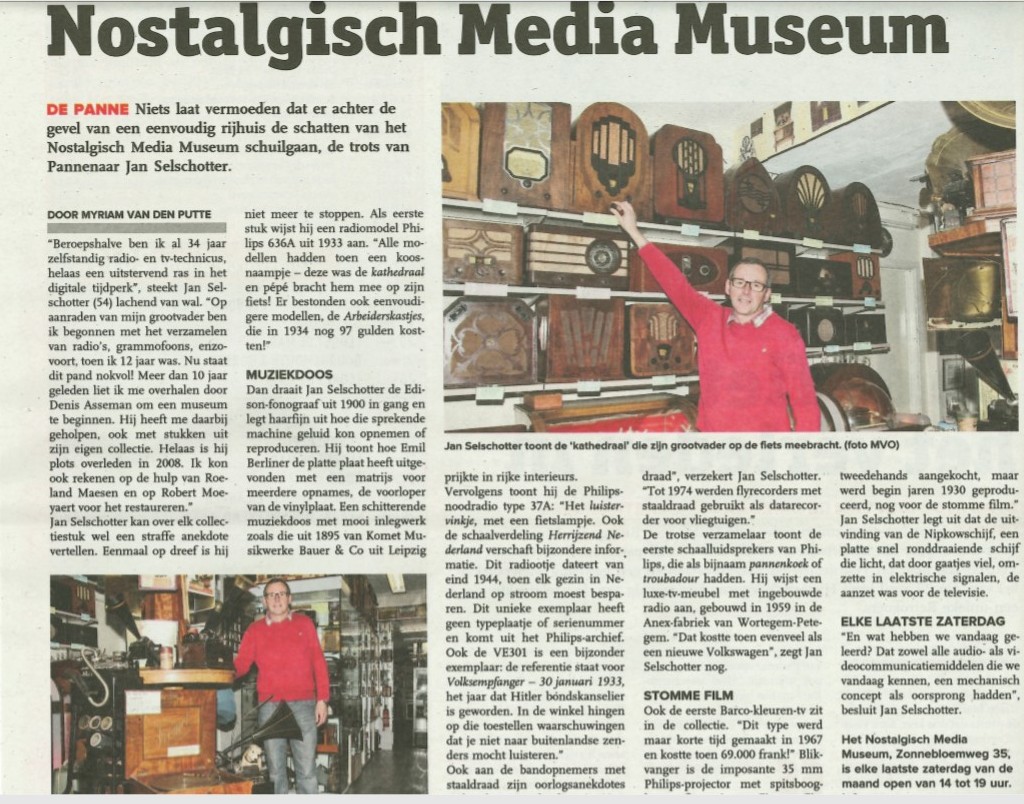 Artikel Krant van West-Vlaanderen — Nostalgisch Media Museum